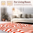 thumbnail image 2 of ODIKA 2'x3' Machine Washable Non-Slip Area Rug, Contemporary Wave Motif with Artistic Orange and High Traffic Rug, Red, 393774, 2 of 7