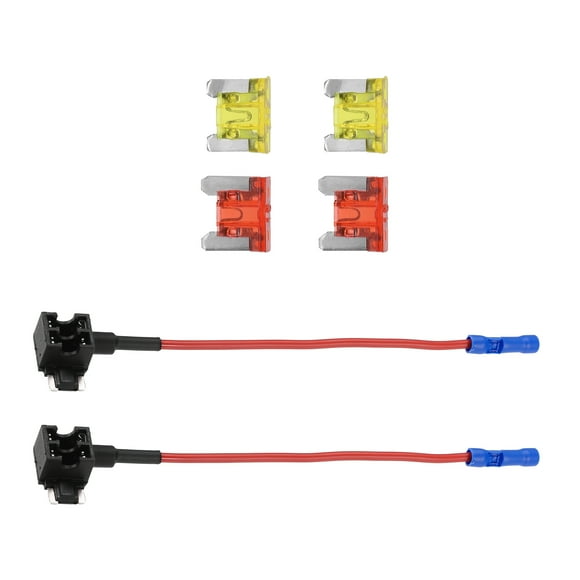 Unique Bargains Universal Add a Circuit 12V Low Profile Mini Fuse Tap with 2pcs 10A 20A APS Blade Type Fuse 1 Set