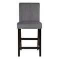 thumbnail image 3 of Tela Velvet Counter Height Bar Chairs, Gray, Set of 2, 3 of 5