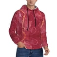 thumbnail image 2 of Goofa Abstract Red Marble for Men's Hooded Sweatshirt - Lightweight Pullover Hoodie with Kangaroo Pocket, Perfect for Everyday Wear-3X-Large, 2 of 7