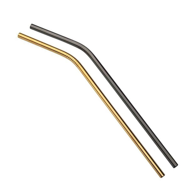 2pcs pajas de acero inoxidable reutilizables multicolores Paja de paja doblada respetuoso del medio Abanopi 2 piezas