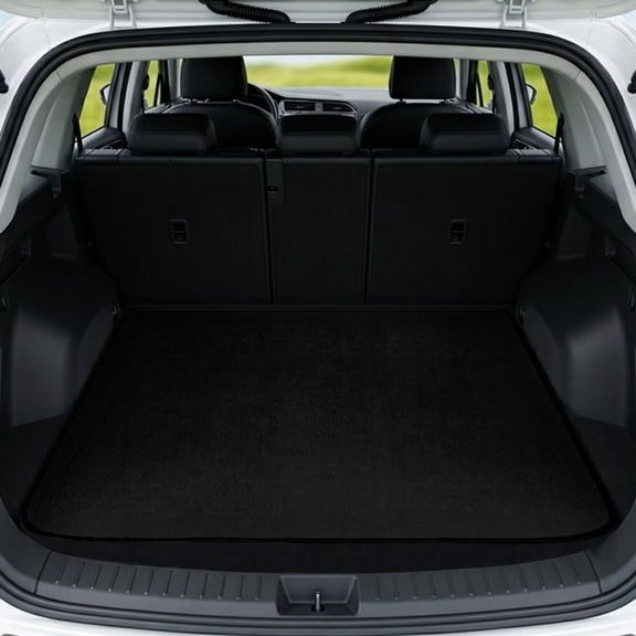 Bulopur Solid Black Car Trunk Mat 29" x 39", Solid Color Cargo Liner, All Weather Non-Slip Waterproof Washable Rear Trunk Mat for SUV Sedan Truck