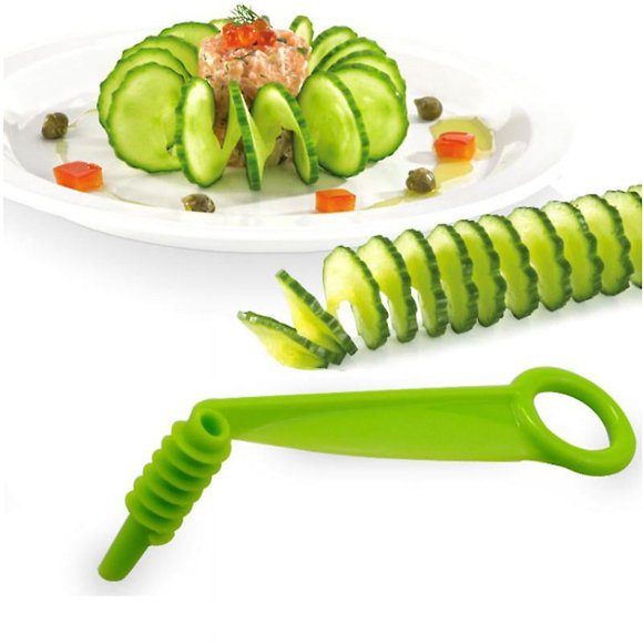 Tatum88 Lame Trancheuse Starlight-spiral Trancheuse Manuelle Couper Concombre Carotte Pomme de Terre Légume Couteau en Spirale Accessoires de Cuisine Outil (Couleur Aléatoire)Starlight-spiral Trancheuse Lame Trancheuse Manuelle Couper