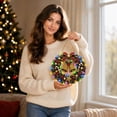 thumbnail image 4 of DIY Christmas Wreath Kit with LED Lights, Light-Up Pearl Painting Kit, Diamond Art Wreath for Adults, Beaded Christmas Wreath Ornament for Door & Wall, 7.9" × 7.9", Akmoler, 4 of 6