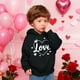 thumbnail image 5 of Sudadera con capucha y estampado de corazón de San Valentín, sudadera de manga larga para niños y niñas, chaqueta para niñas de talla mediana y grande., 5 of 7