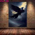 thumbnail image 1 of Pintura en lienzo de murciélago, Gato Negro, bruja, búho antiguo, Cuervo, arte de pared, Animal bruñido oscuro, póster de arte gótico Vintage e impresión, decoración del hogar, 1 of 4
