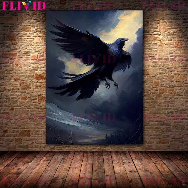 Pintura en lienzo de murciélago, Gato Negro, bruja, búho antiguo, Cuervo, arte de pared, Animal bruñido oscuro, póster de arte gótico Vintage e impresión, decoración del hogar