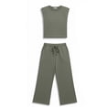 thumbnail image 5 of Cmfcve Summer Travel Tracksuit for Women Big Size 2 Piece Outfits Loose Wide Leg Comfy Lounge Sets, 5 of 5