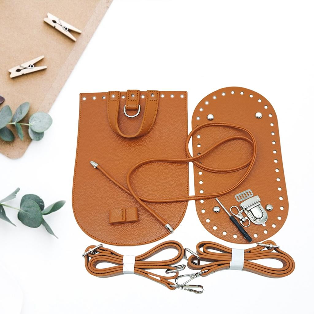 SUPVOX Knitting Bag Leather Bottom Shaper Pad Base with Holes for DIY Handbag Shoulder Bags Accessories 