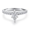 thumbnail image 3 of Gem Stone King 10K White Gold Lab Grown Diamond Engagement Ring for Women | 0.64 Cttw | Marquise 8X4MM | Gemstone April Birthstone | Size 5, 3 of 6