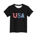 thumbnail image 4 of SGFCWSX Girls T-Shirts Patriotic Short Sleeve USA American Flag Print 4th of July Graphic Tees Black Size 3-4 Years, 4 of 6