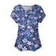 thumbnail image 3 of Mujeres Tops Casual Manga Corta V-Cuello Botón Decoración Plisado Blusa para Más Tamaño L-5xl, 3 of 3