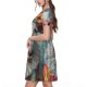 thumbnail image 2 of Fotbe Vintage Colorful Floral Cow Vestido Largo de Moda para Mujer, Vestido Tipo Camiseta con Manga Corta y Estilo Casual a Rayas y Bloques de Color, 2 of 6