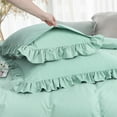 thumbnail image 6 of PiccoCasa 3 Pieces Soft Ruffled Brushed Adult Duvet Cover Sets 110GSM Sage Green Queen, 6 of 7