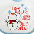 thumbnail image 4 of Inktastic Christmas Let It Snow Cute Snow Man with Snowflakes Boys or Girls Baby Bib, 4 of 4