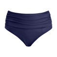 thumbnail image 4 of ZXLBBD Girls' Swimwear Solid Color High Waisted Bikini Bottoms with Tummy Control for Youth Breathable Holiday Surfing, 4 of 4