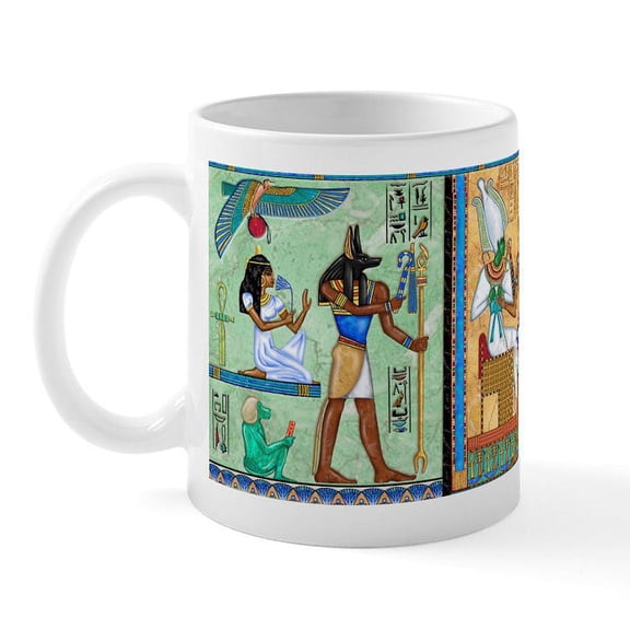 CafePress - Egyptian Gold/Green Mug - 11 oz Ceramic Mug - Novelty Coffee Tea Cup