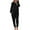 Black, variant on Inleife Womens Knit Pajamas Sets Two Piece Outfits Sets Sleepwear Loungewear Pjs Long Sleeve Tops And Pants