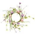 thumbnail image 3 of CoreLiving Wooden Easter Wreaths for Front Door Small Spring Wreath with Eggs and Wildflower Bow Candle Wreath Rings for Pillar Holders Taper Candle Decorations Table Centerpieces Kitchen Cabinet, 3 of 9