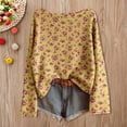 thumbnail image 3 of Oversized Sweaters for Women Long Sleeve Casual Crewneck Drop Shoulder Boho Floral Pattern Pullover Sweater Fall Knit Tops, 3 of 4