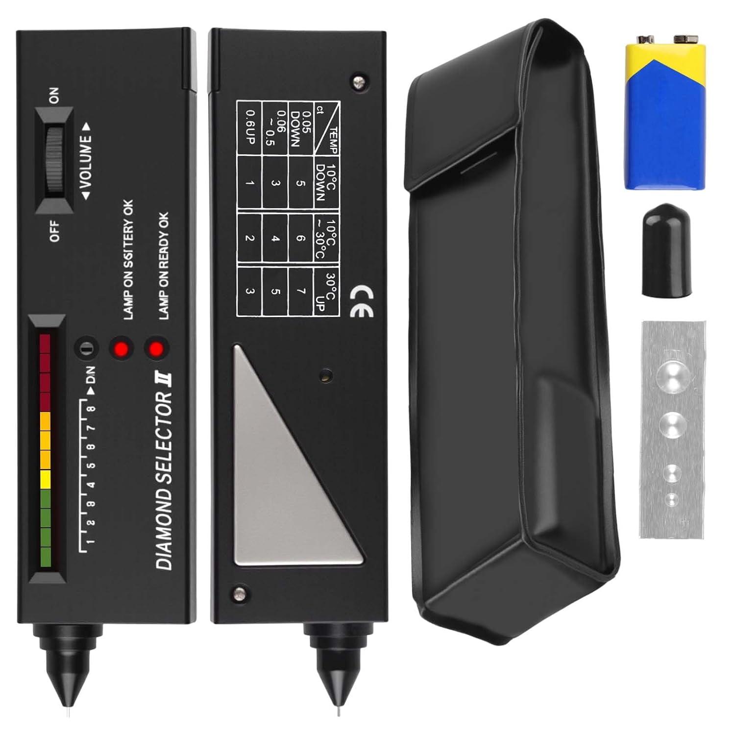 Portable Electronic Diamond Tester Pen, Professional Moissan Diamonds Tester High Accuracy Electronic Jewelry Detector for Jade Crystal Ruby Sapphire Agate Multi Gemstone Precious Includes Battery