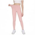 thumbnail image 2 of Twczz Girls Yoga Leggings with Pockets- Full Length High Wasit Stretch Athletic Pants Pink Size 5, 2 of 6