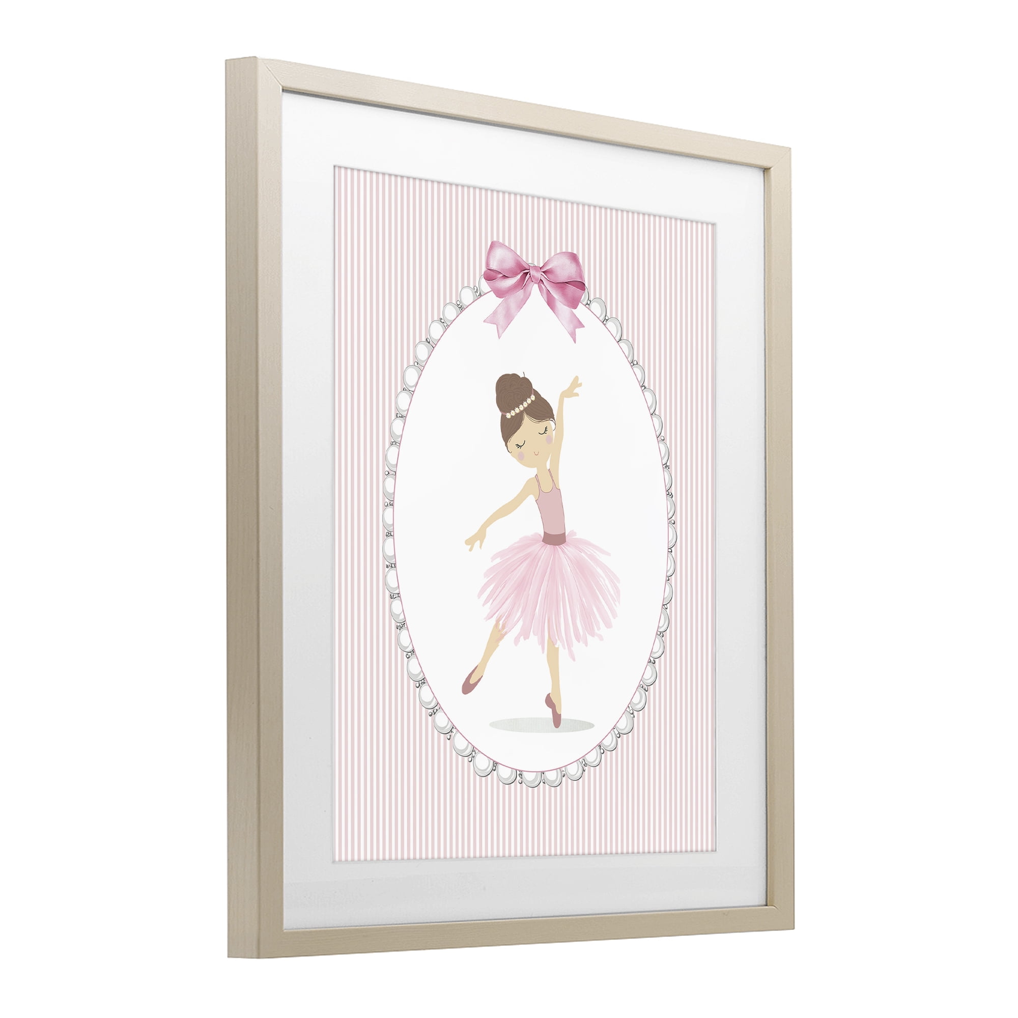 Stupell Industries Delicate Dance on Stripes Birch Framed Print Under Glass, design by Christine Simpson Art