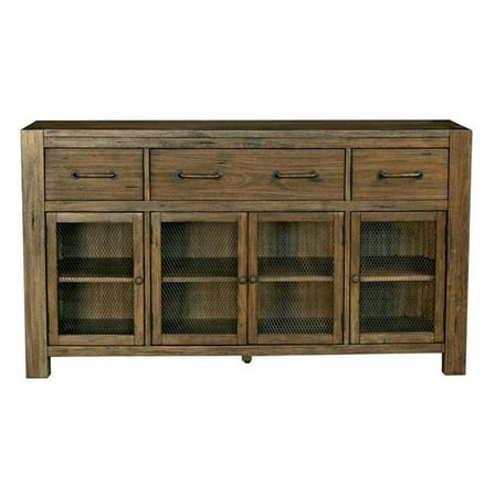 Bowery Hill Contemporary 4 Door Solid Wood Server in Salvage Mahogany