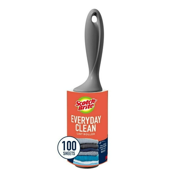 Scotch-Brite™ Everyday Clean Lint Roller 836RS-100, 4.0 in x 53.9 ft (10.1 cm x 16.4 m), 6/1, Scotch-Brite™ Lint Roller 836RS-100