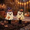 thumbnail image 4 of Lighted Halloween Ghost Stake With Pumpkin Outdoor Halloween Decoration 2D Spooky Ghost Halloween Lighted-Up Party Courtyard Porch Garden Lawn Display Decor, Yards, Lawns, Front Doors,1pcs, A, 4 of 8