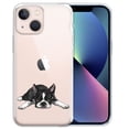 thumbnail image 1 of WIRESTER Soft TPU Clear Case Slim Protective Cover for Apple iPhone 13 6.1" 2021, Boston Terrier Dog Lying Down Looking Up, 1 of 3