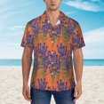 thumbnail image 2 of Fuzoiu Lavender Flowers Print Hawaiian Shirt for Men, Summer Beach Casual Short Sleeve Button Down Shirts, Men’s Beach Summer Shirts with Pocket,X-Large, 2 of 7