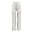thumbnail image 6 of Pants for Women Elastic Waist Fashion Sequined Sparkling High Waisted Wide Leg Flared Nightclub Wear Casual Trousers Trendy Dressy Silver 4XL, 6 of 6