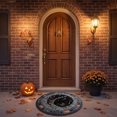 thumbnail image 4 of 3D Halloween Round Rug Stone Well Skeleton Cross Rose Design Velvet Non- Washable Area Rug for Halloween Party 31.5 in F, 4 of 5