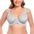 thumbnail image 2 of Women's Sexy Lace Embroidered Bras Full Coverage Unlined Underwire Plus Size Bra 36DD, 2 of 8
