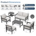 thumbnail image 3 of SERWALL Outdoor Patio Furniture Set, 7-Piece HDPE Outdoor Sofa Set Patio Conversation Set, Grey Frame with Beige Cushions, 3 of 10