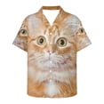 thumbnail image 5 of Camisas hawaianas con estampado de tigre y ciervo para hombre, blusas informales de manga corta para fiesta, abotonadas, para verano, 5 of 5