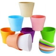 thumbnail image 6 of 8PC Colourful Small Plastic Flower Pot Succulent Plant Flowerpot Home Decor 4.7 inchs, 6 of 8