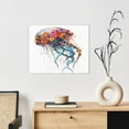 thumbnail image 6 of Xecao Colorful Floral Jellyfish for Waterproof Framed Canvas Art - Modern Home Decor with Real Wood Frame for Gifting and Interior Design,Horizontal, 6 of 6