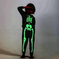thumbnail image 5 of Esho Halloween Matching Family Pajamas Sets Glowing Skeleton Hooded Jumpsuits Holiday Pjs Sleepwear For Couple/Kid/Baby, 5 of 8