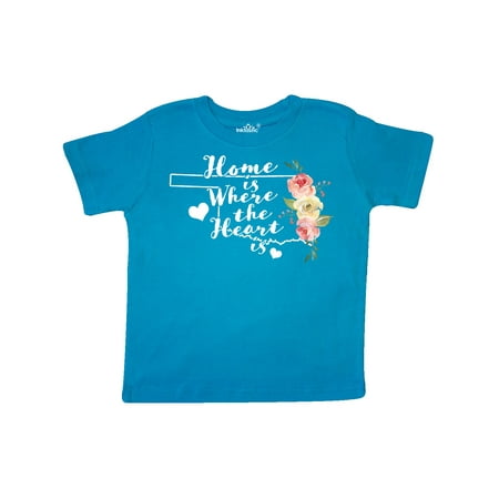 

Inktastic Oklahoma Home is Where the Heart is with Watercolor Floral Gift Toddler Boy or Toddler Girl T-Shirt
