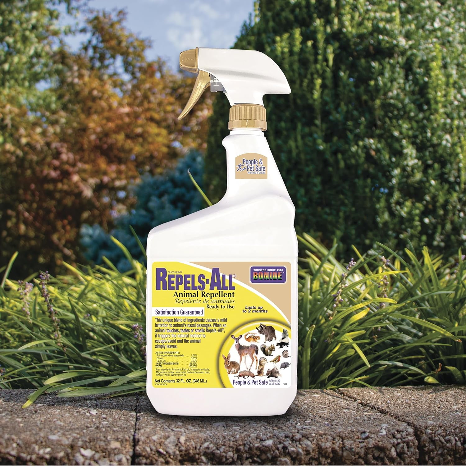 Repels-All Animal Repellent 32 oz Ready-to-Use Spray Outdoor Garden Deer & Rabbit Repellent People & Pet Safe
