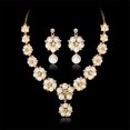 thumbnail image 6 of Yesbay 1 Set Bride Necklace Earrings Kit Faux Pearl Flower Rhinestone Elegant Luxury Hypoallergenic Women Necklace Dangle Earrings Wedding Jewelry Gift, 6 of 7