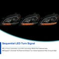 thumbnail image 5 of Spec-D Tuning Black Projector Headlights w/ LED Sequential Signal Compatible with 2006-2008 Mercedes Benz W164 ML350 ML500 ML-Class, Left + Right Pair Headlamps Assembly, 5 of 6