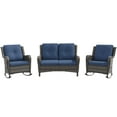 thumbnail image 5 of MeetLeisure 3 Pieces Outdoor Furniture Patio Furniture Set with Two Rocking Chairs,One 2-Seat Sofa, Blue, 5 of 10