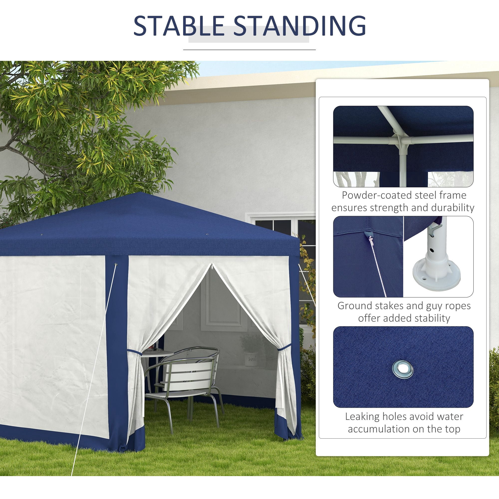 Dranite 13' x 11' Hexagon Outdoor Party Tent,Includes Ropes & Stakes for Stability