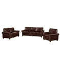 thumbnail image 3 of Living Room With Storage - 1+2+3 Sectional In Burgundy Faux Leather Robust Solid Wood & Metal Frame Cozy High Elastic Sponge Cushions Easy 60-min Assembly Sparkling Silver Nails Ornament Removable, 3 of 6