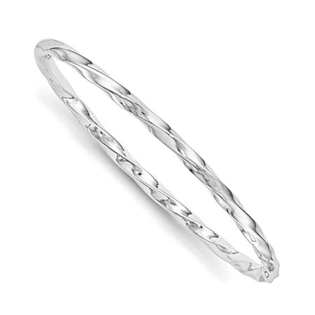 Sterling Silver Rhod. Plated Pol. Twisted Slip-on Child's
