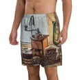 thumbnail image 2 of Goofa Oil Lamp Coffee Beans Printed Mens Swim Trunks Summer Quick Dry Short Beach Swimwear Bathing Suits-Large, 2 of 9