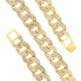 thumbnail image 4 of HH Bling Empire Mens Silver or Gold Miami Cuban Link Chains,Bling Iced Out Diamond Cuban Necklaces,Hip Hop Chains 15mm/16-30 Inches (Rose gold-20"), 4 of 6